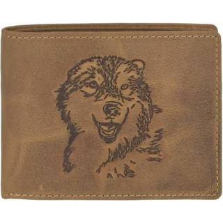 Geldbörse Leder 12x9cm mit Wolf "Vintage" antikbraun 1705-WULF-25 | Greenburry.de