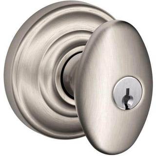Schlage F51A SIE 619 og Siena Knob med Andover -trim Keyed Entry Lock Satin Nickel