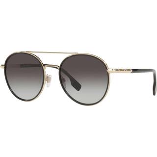 Burberry Kvinde BE3131 IVY 11098G Solbriller Metal Guld Grå Rund Normal Skygge