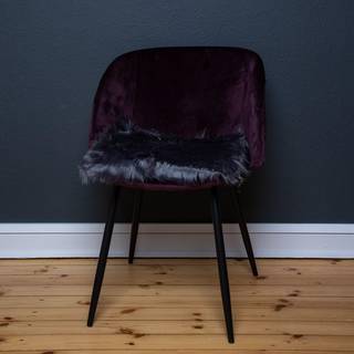 Fake Fur Lammeskind hynde 40x40 cm Mørk grå