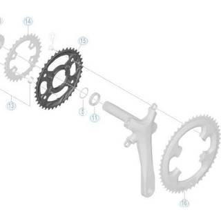 Drev Shimano Tiagra FC-4703 MM 110 bcd 3 x 10 gear 39T sort