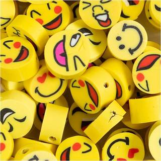 Emoji Figurperler 10 mm - 200 stk. til Kreative Projekter