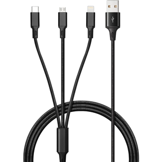 Andersson Micro-USB/USB-C/Lightning til USB-A kabel 1m (sort)
