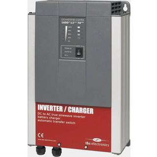Inverter / vekselretter med oplader TBS Powersine Combi, ren sinuskurve, 12 V - 230 V, 1300 W