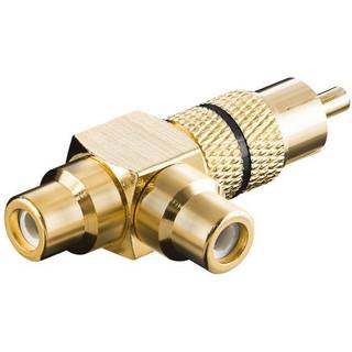 RCA-adapter med lydudtagning Guldbelagt - Sort