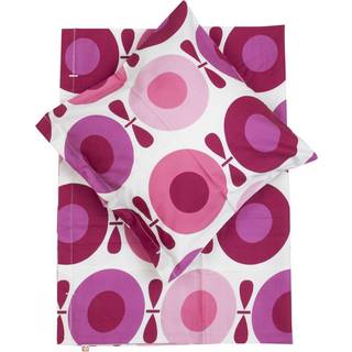 Voksen sengetøj 140x220 med lilla og pink giga æbler