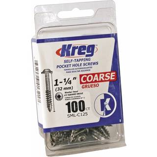 KREG Pocket-Hole skruer 32mm Zinc Coated Maxi-Loc grov gevind 100stk