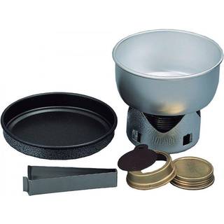 Spritbrænder Trangia Mini, 1000 W + 1 kasserolle &amp; vindskærm i AL / aluminium + 1 stegepande/låg i NS / Non Stick-teflon + tang, Uden brændstof