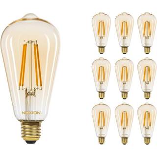 Fordelspakke 10x Noxion Lucent LED E27 Edison filament Rav 7.2W 630lm -  822 ekstra varm hvid | dæmpbar - erstatter 50W