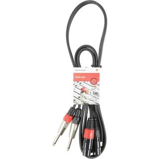 2 x XLR hun til 2 x Jack mono kabel - 1.5 m