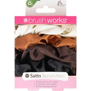 Brushworks Natural Satin Scrunchies 4pcs
