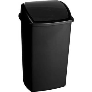 Affaldsspand plast med svinglåg 50 liter 40x68cm sort
