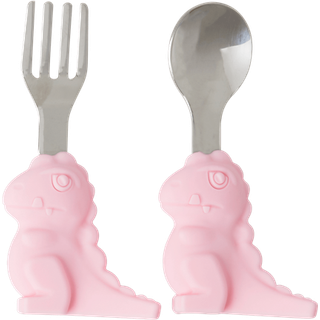 RICE Børnebestik i rustfrit stål Pink