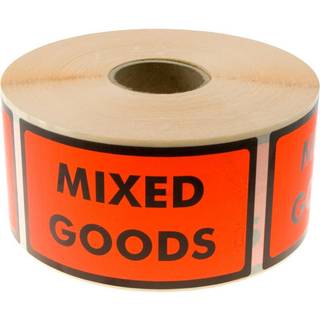 Etiketter med tekst "Mixed Goods" 120x70mm, 1000 stk