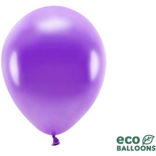 10 stk. Økologiske metallic lilla balloner 12" – Biologisk nedbrydelige festfavoritter