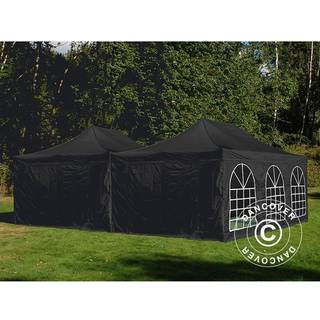 Foldetelt FleXtents Easy up pavillon Steel 8x6m Sort, inkl. 8 sider