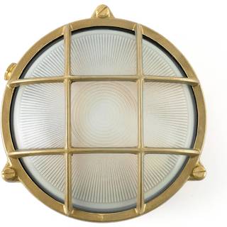 Udendørs væglampe Noray, messing, Ø 19 cm, IP44