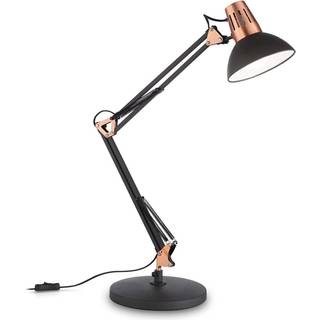 Wally bordlampe med leddelt lampearm, sort/kobber