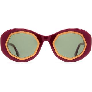 Marni Unisex Mount Bromo Bordeaux XQB Solbriller Acetat Bordeaux Grøn Oversize Normal