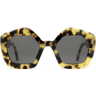 Marni Unisex Laughing Waters Sol Leone E95 Solbriller Acetat Havana Grå Geometrisk Normal