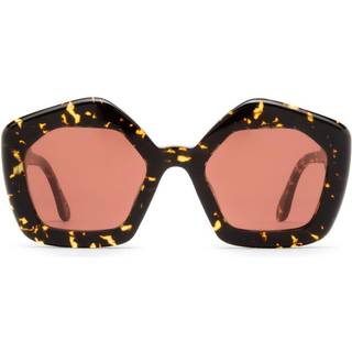 Marni Unisex Laughing Waters Havana Rossa MHL Solbriller Acetat Havana Rød Geometrisk Normal