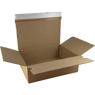 Webshopkasse med tearstrip og tape 213x153x109mm brun