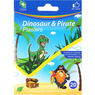 Dinosaur & Pirat Plaster 20 stk