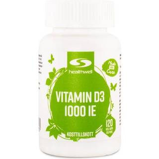 Healthwell D3-vitamin 1000 IE, 120 kapsler