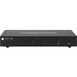 IC INTRACOM techly 2-Port DisplayPort1.2 Dual-Monitor KVM Switch