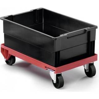 Durable lagertrolley med 4 drejehjul - 250kg belastning - rød