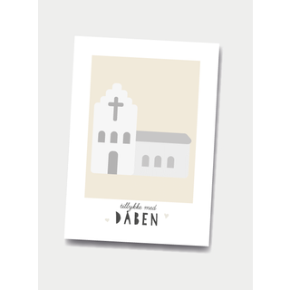 Tillykke med dåben, A5 plakat el. kort - Dialægt Citatplakat