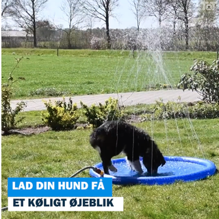 Sprinklermåtte til kæledyr Ø: 100 cm - Tilsluttes haveslange