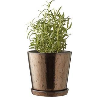 Bitz Urtepotteskjuler Med Underskål - Ø14 cm. - Sort/Bronze