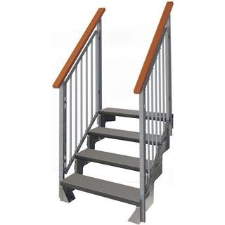 DOLLE Gardentop terrassetrappe med Trimax, inkl. 2 sider gelænder, antracit - 6 trin