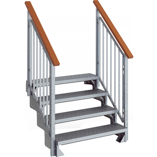 DOLLE Gardentop terrassetrappe med hultrin, inkl. 2 sider gelænder - 11 trin