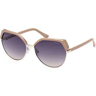 Guess Kvinde GU7872 57B Solbriller Metal Beige Grå Geometrisk Normal Skygge