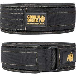 4 Inch Nylon Belt, black/gold, small/medium