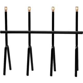 LED-lysestage, sort, 4 lyskilder, højde 39 cm