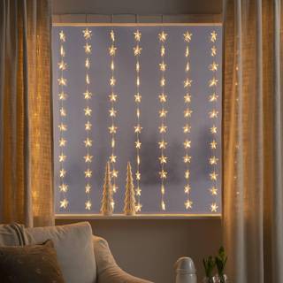 Konstsmide Christmas Stjerner LED-lysforhæng, 120 lyskilder, ravgult, Klar/gennemsigtig, Plast