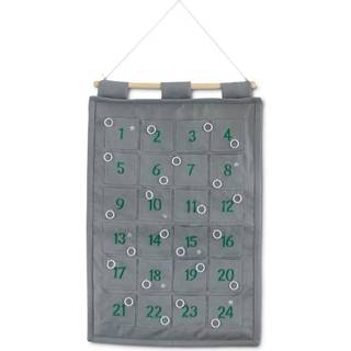 1-24 pakkekalender m. ringe til ophæng, grå