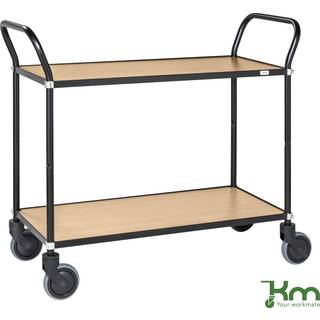 Rullebord - 2 hylder, 1100x430x940, Sort/Bøg