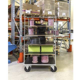 Kongamek Elektrogalvaniseret/MDF, sort Hyldevogn