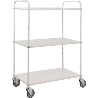 Kongamek 90 x 44 Elektrogalvaniseret Vogn med 3 hylder i lys farve