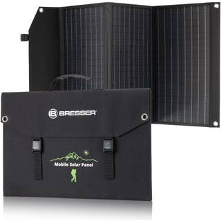 BRESSER transportabel solcelleoplader 90 watt med USB- og DC-udgang