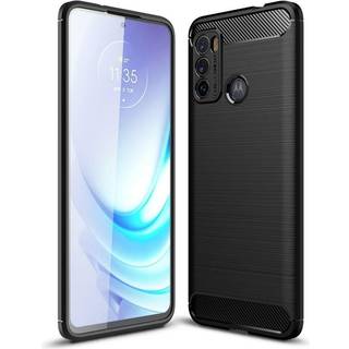 Motorola Moto G60 Tech-Protect Fleksibelt Plastik Carbon Bagside Cover - Sort