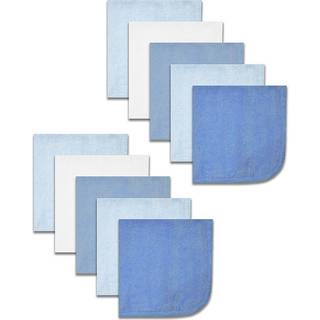 Spasilk vaskeklude aft?rrer s?t til nyf?dte drenge og piger bl?d Terry Washcloth s?t pakke med 10 bl?