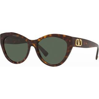 Valentino Kvinde VA4109 500271 Solbriller Plast Havana Grøn Rund Normal