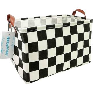 Langyashan rektangul?r opbevaringsbin kollapse l?rred stof tegneserie opbevaring kurv med h?ndtag til organisering