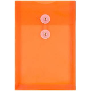Jampapirplastkonvolutter med lukning af knap og strengbinding - 6 1/4 x 9 1/4 - Lys orange - 12/pakke