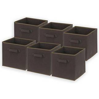 Simple Houseware Foldbar Cube Storage Bin Brown - 6 Pack